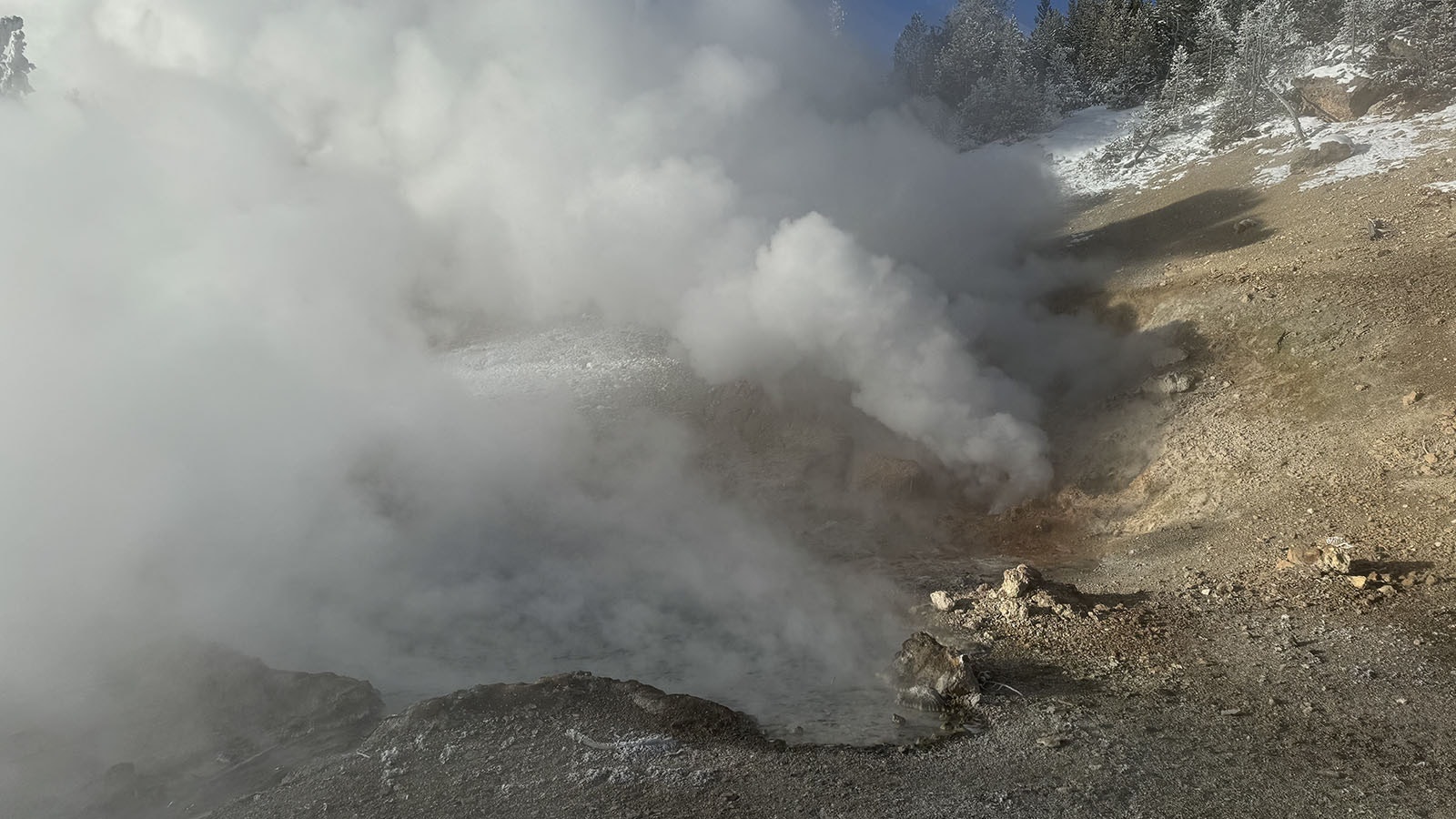 Beryl Spring in the Porcelain Basin Loop in Yellowstone National Park.