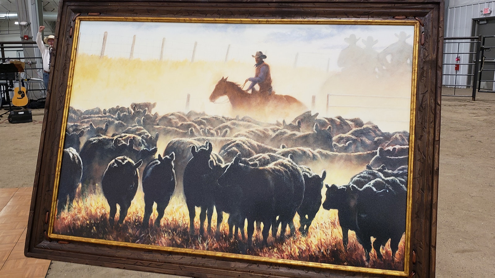 Every year there's a signature painting. Here's this year's by celebrity Judge PBS star and rancher Steve Boaldin.
