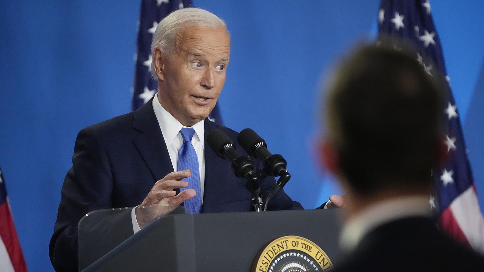 U.S. President Joe Biden holds news conference at the 2024 NATO Summit on July 11, 2024, in Washington, D.C.
