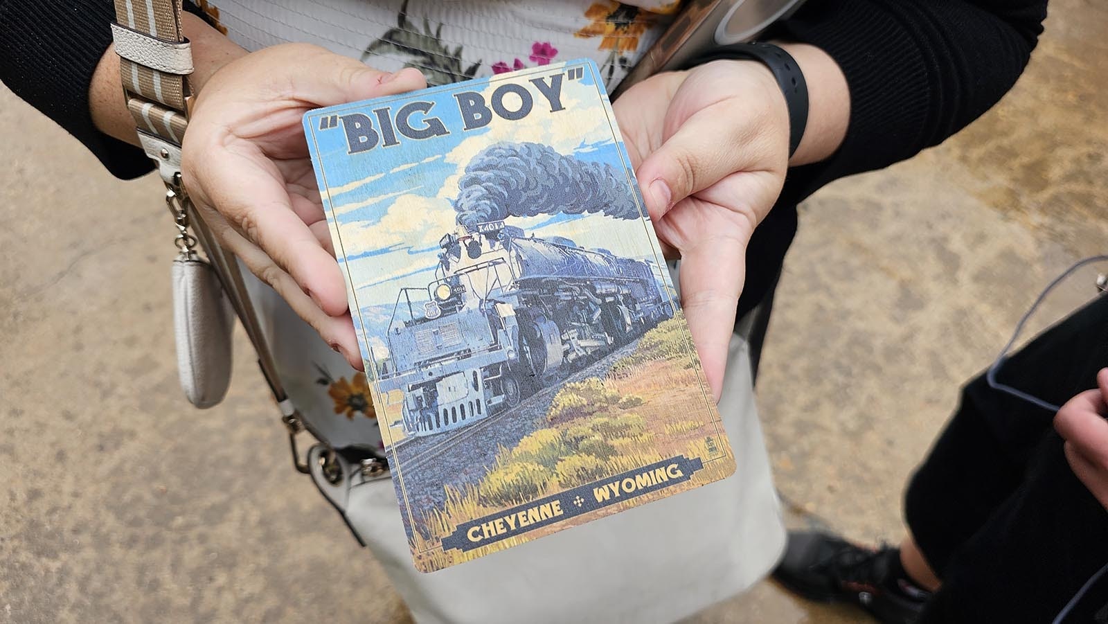 Post cards of Big Boy, available in the  Cheyenne Depot Museum, are available for sale, and make the perfect memento to have Big Boy's chief engineer Ed Dickens sign.