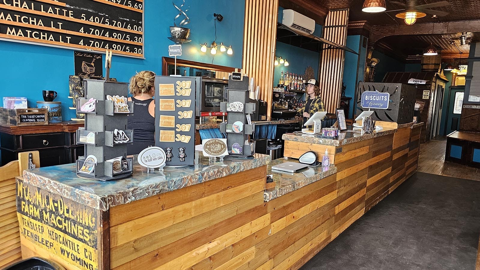 The counter at Big Horn Mountain Stage Co.