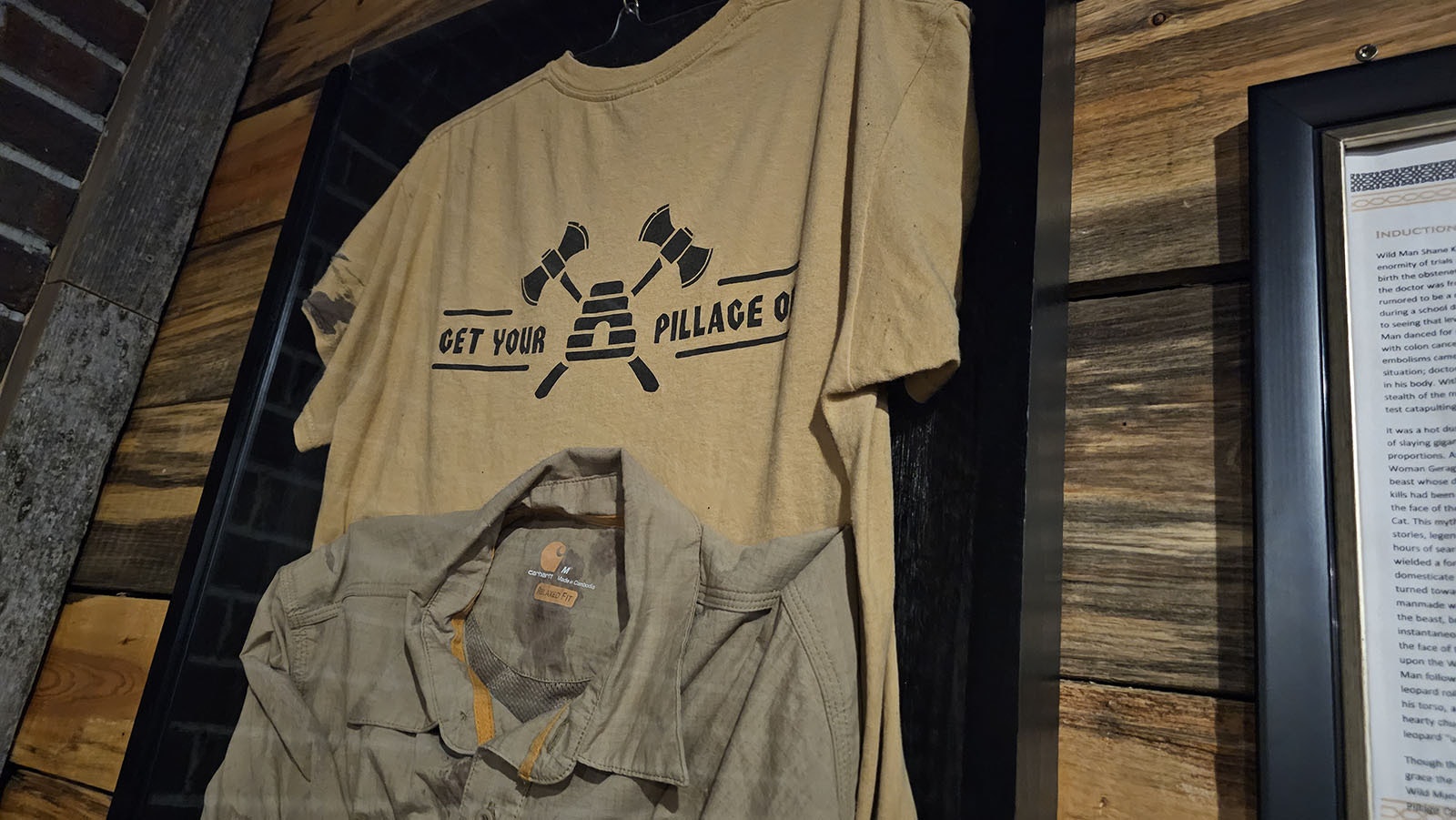 The bloodied Big Lost T-shirts that inspired an inspirational story for the Wild Man mead.
