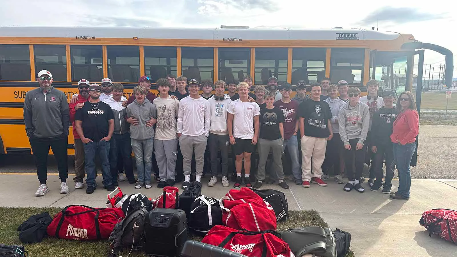 The Big Piney, Wyoming, football team left Thursday afternoon for the roughly 800-mile round trip to their playoff game against Pine Bluffs.