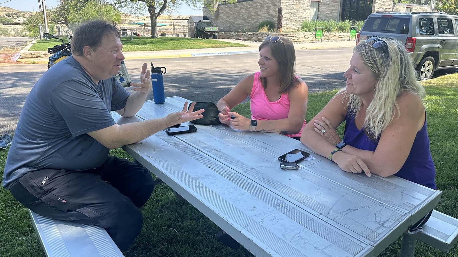 Mark Hoffman of Minnesota is riding through Wyoming when he heard of the tipping mission of Brandi Macumber and Tamara Bane and donated to their cause.