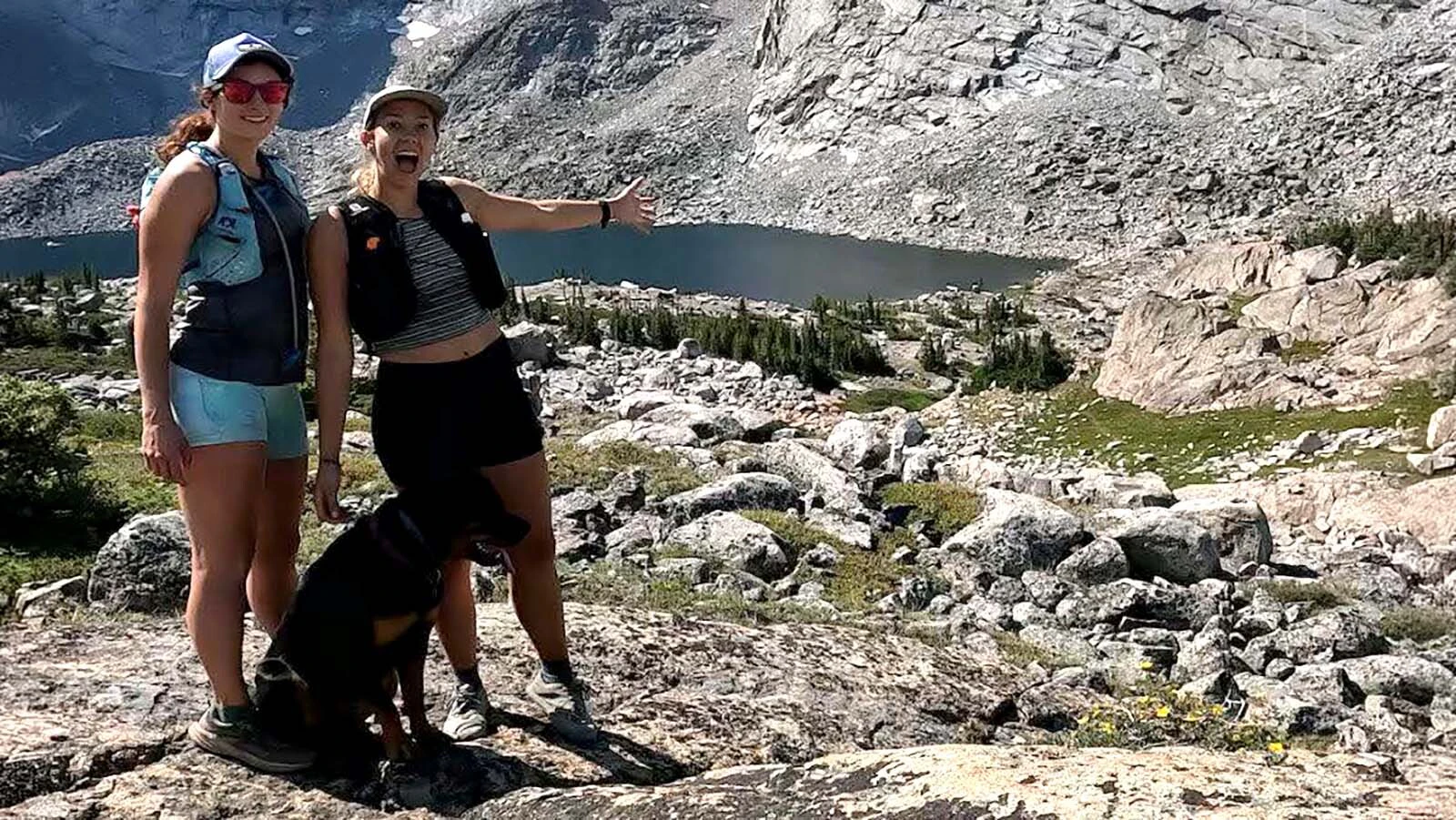 Anne Hinman, right, poses near Wyoming's Cloud Peak during a mountain adventure. Hinman says Wyoming's rugged landscapes helped inspire her love of trail running and endurance sports.