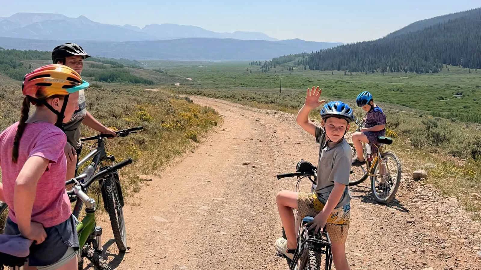 The Bettis family of Danville, Virginia, has been biking for over a month on a trip of 2,700 miles and have recently biked through Wyoming. Their adventures in the Cowboy State included fleeing from fire and enjoying all the backroads. 