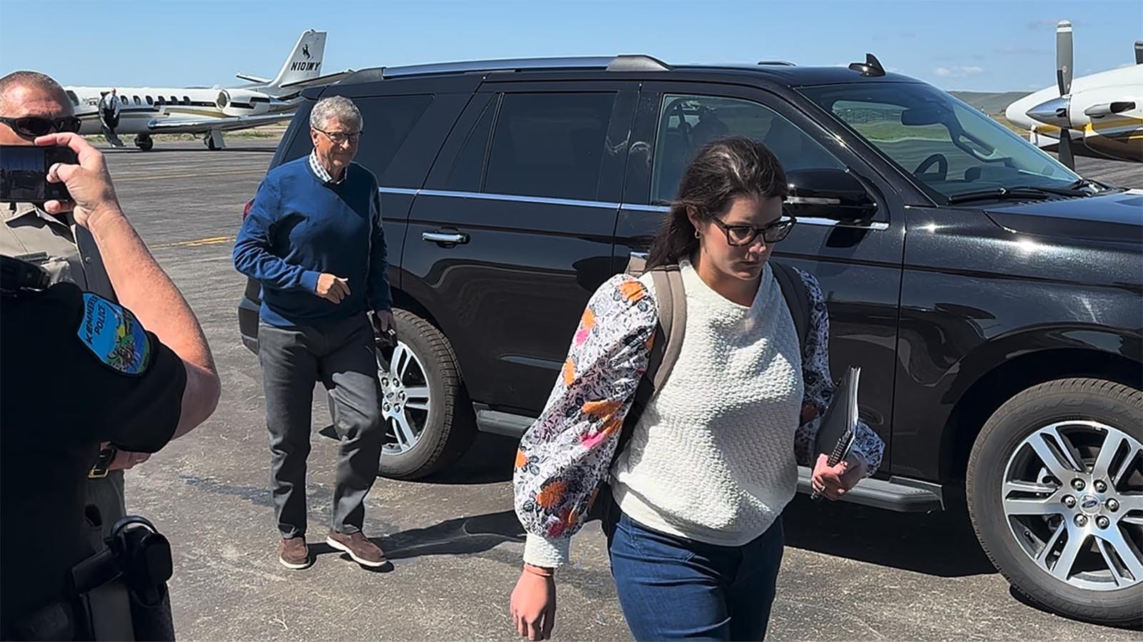 Bill Gates arrives in Kemmerer, Wyoming, on Monday to break ground on the new Natrium nuclear reactor project for TerraPower.
