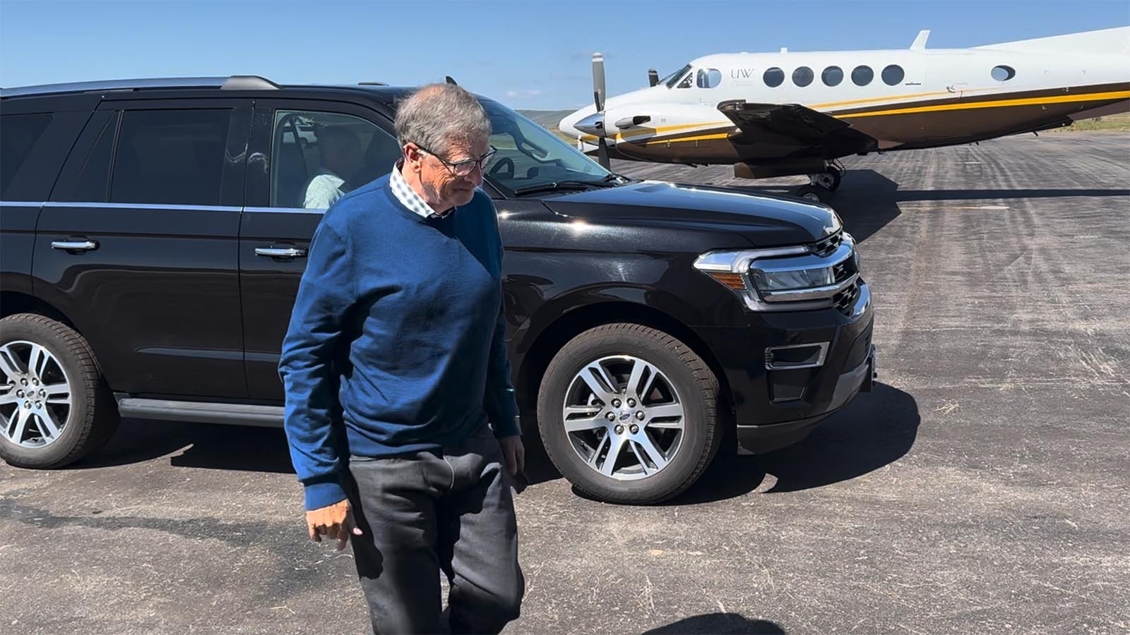 Bill Gates arrives in Kemmerer, Wyoming, on Monday to break ground on the new Natrium nuclear reactor project for TerraPower.