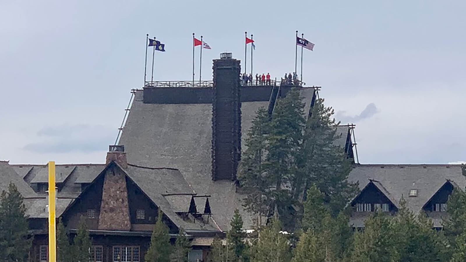 One the items Bill Sniffin accomplished on his bucket list was standing on the roof of the Old Faithful Inn.