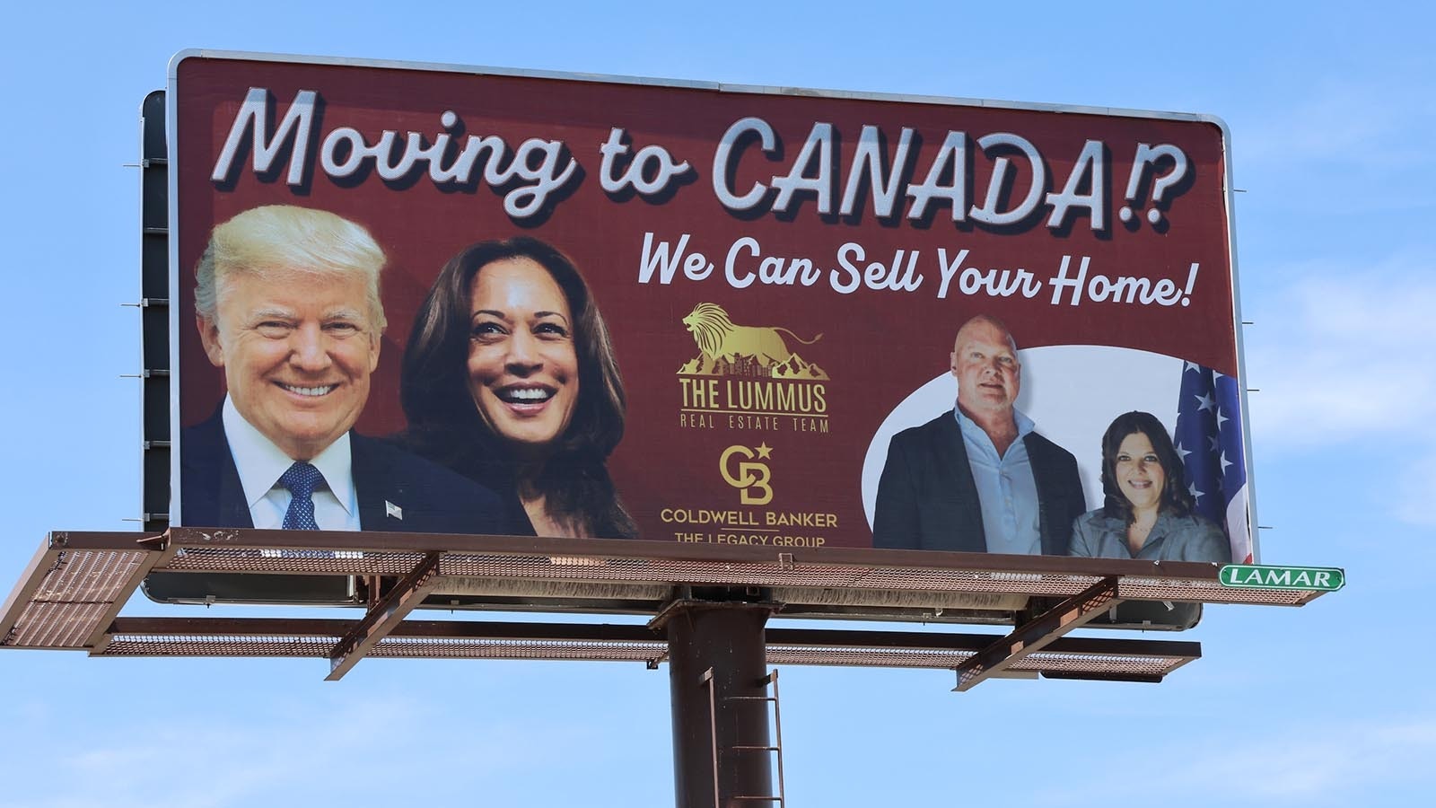 This billboard at the interseciton of CY and Cascade avenues in Casper is getting more attention as the presidential election season heats up — and since it switched out Biden's photo for Kamala Harris.