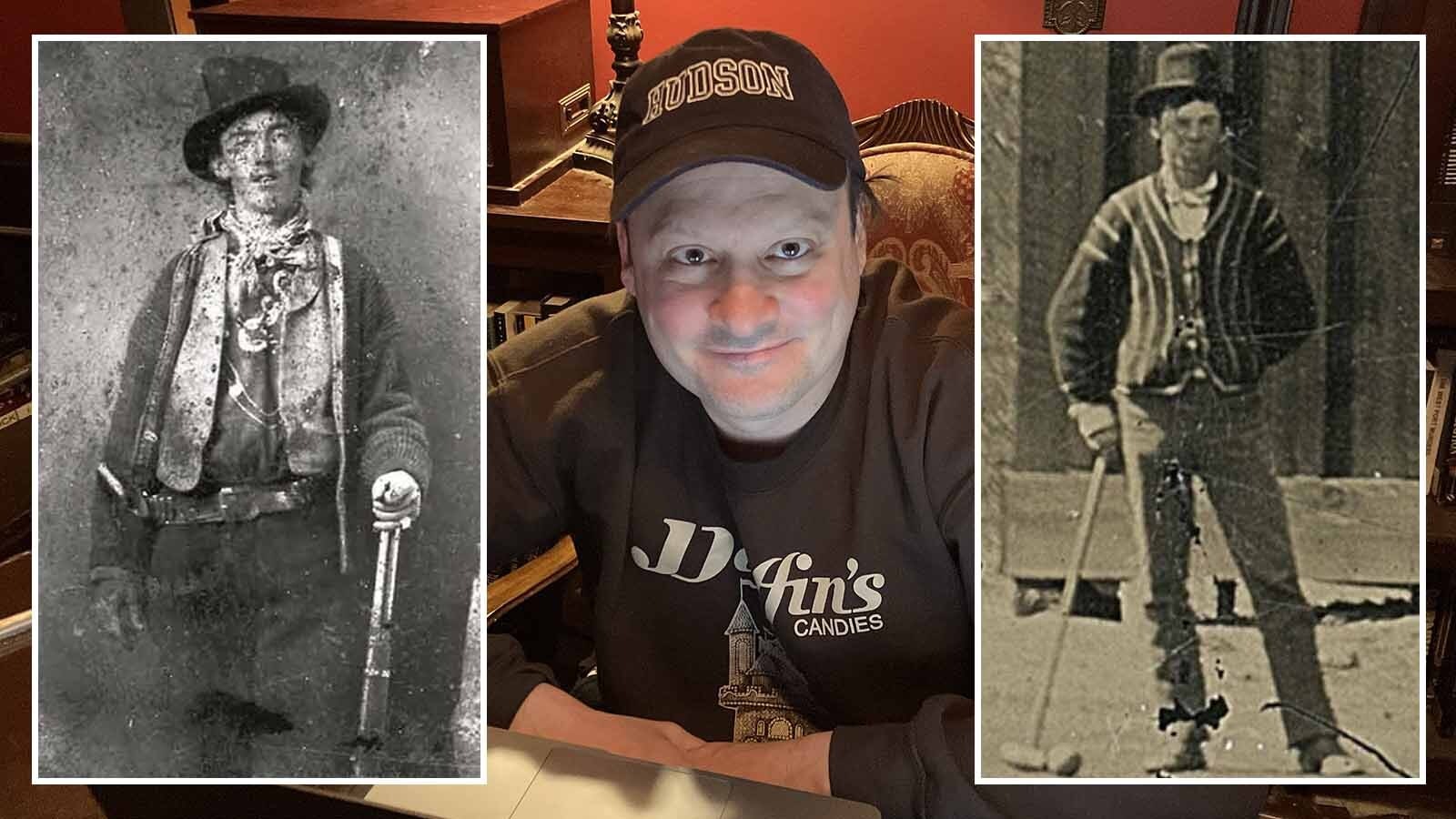 Left, this original authenticated tintype of Billy the Kid sold for $2.3 million at auction. This record sale, the most ever paid for an outlaw photo, created a buzz and a surge of fake Billy the Kid photos. That's what many historians think this photo at the right is, an image that claims to show the notorious outlaw Billy the Kid in a sweater playing croquet. American West historian Corey Recko, who has authenticated other historic photos, believes the croquet player is not Billy the Kid.