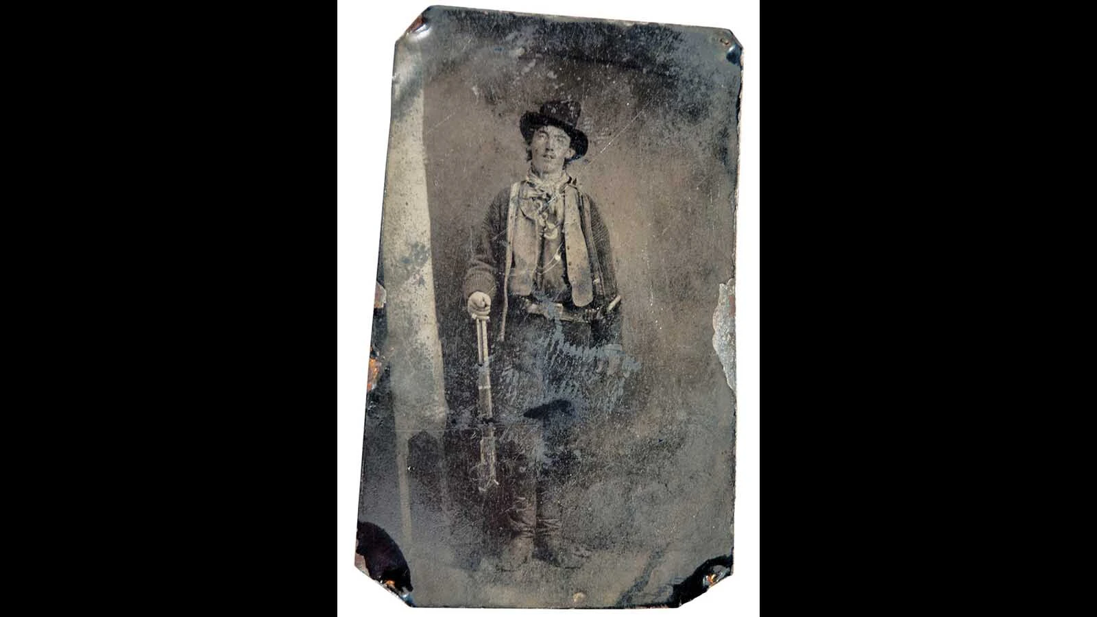 The only verified photo of Billy the Kid is this damaged tintype.