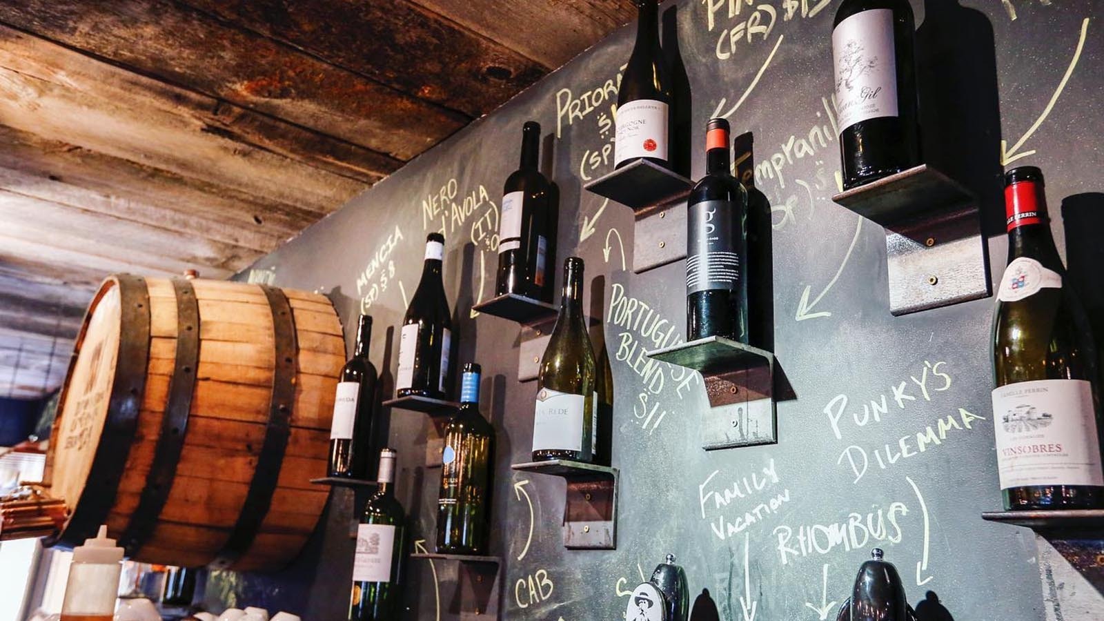 The Wine Wall at Bin22 features some of the staff's favorites.