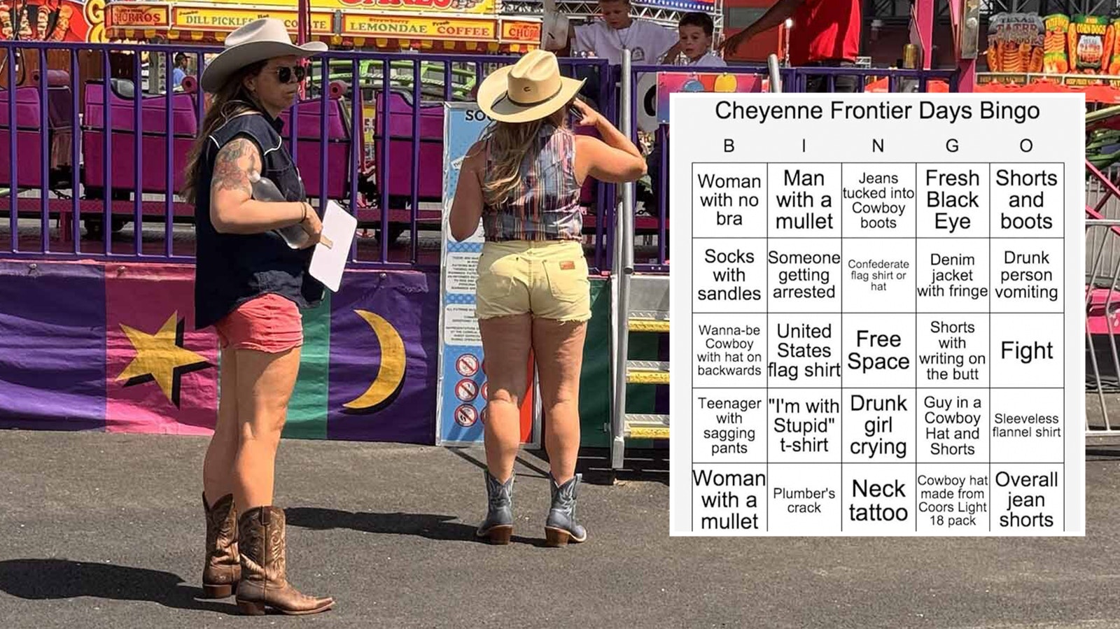 While tens of thousands of out-of-state visitors flock to Cheyenne Frontier Days every year, locals love it too. And one of the more popular things they do is play CFD Bingo, a light-hearted game of spot the stereotype.