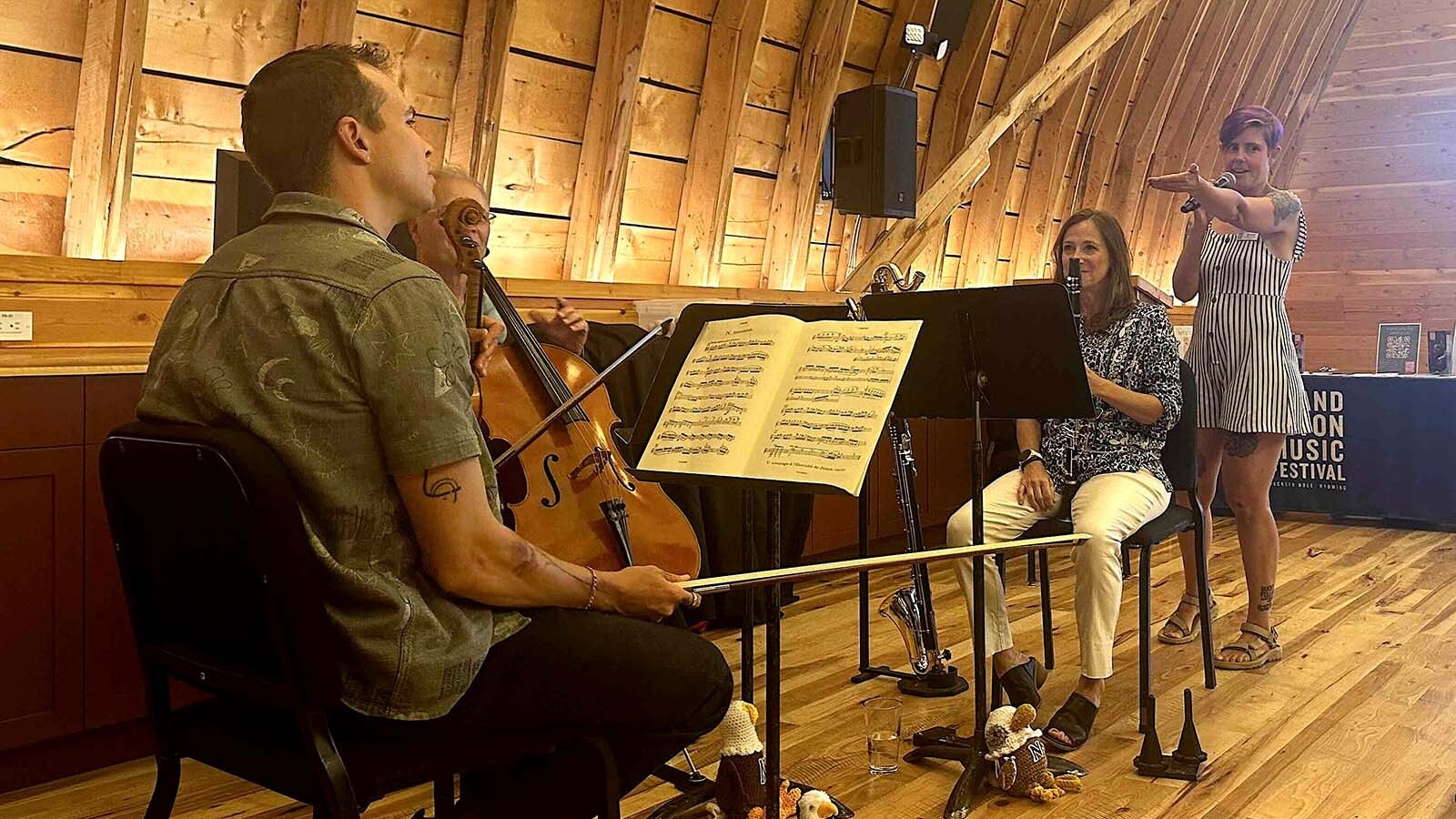 Grand Teton Music Festival Education Curator Meaghan Heinrich introduces the recently featured trio of world-class musicians: Stephanie Key, clarinet, Miika Gregg, violin and David Mollenauer, cello.