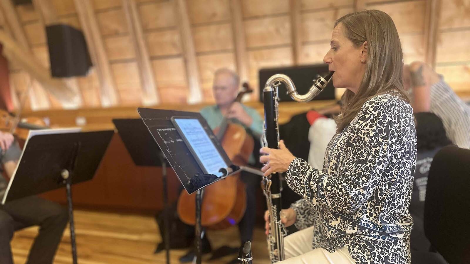 Stephanie Key, clarinet, Miika Gregg, violin, David Mollenauer, cello, along with Meaghan Heinrich, the festival’s education curator.