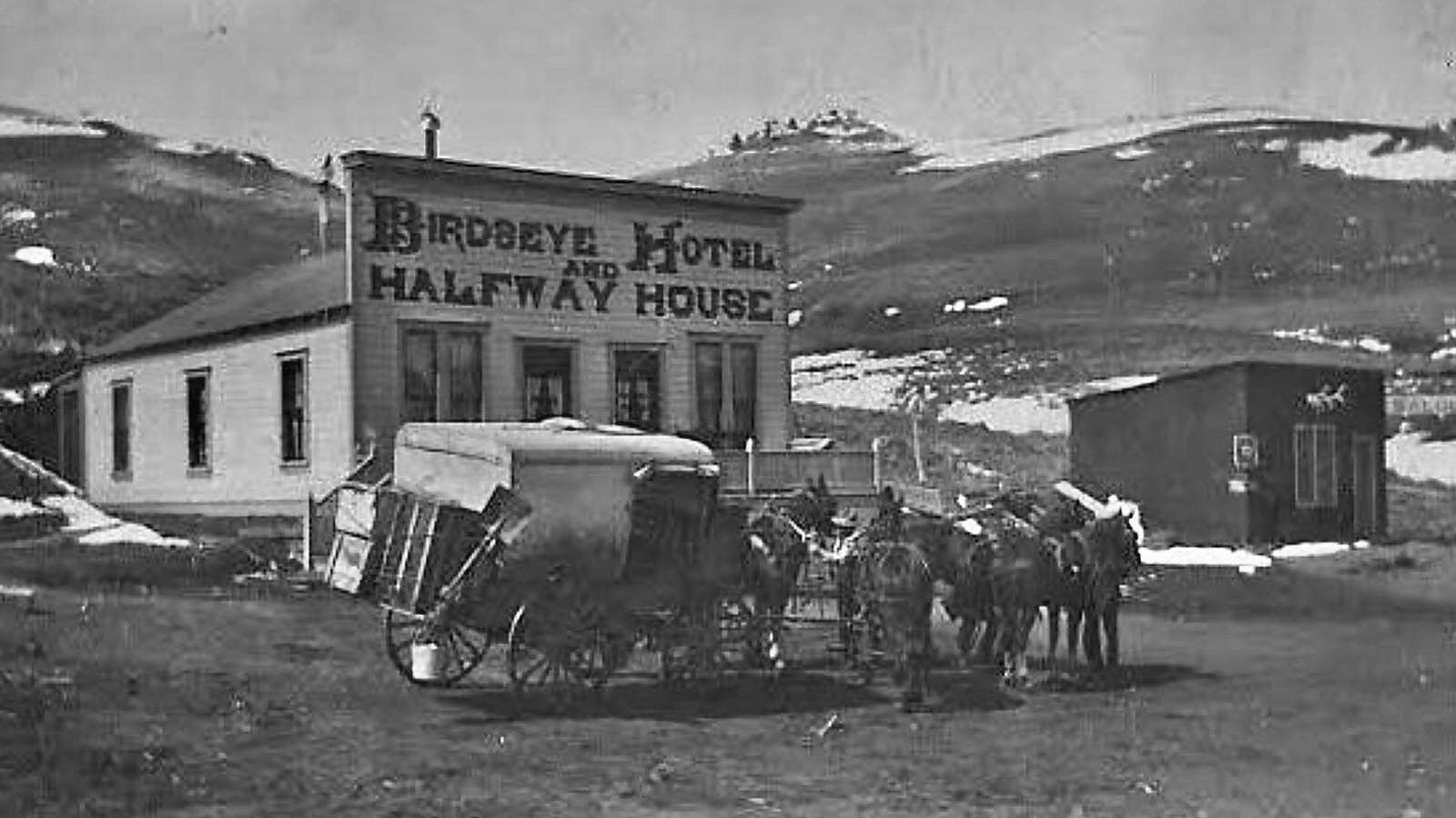 The Birdseye Halfway House was a grateful sight to weary passengers who had just endured a rough ride over rock and sage. The proprietor served hot meals before they resumed their long trip.