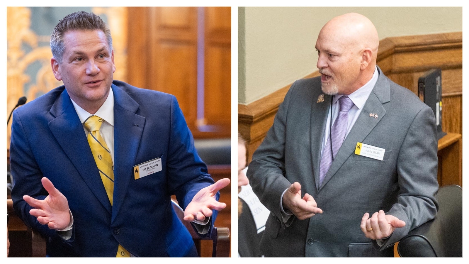 Wyoming Senate President Bo Biteman, R-Ranchester, left, and Rep. John Bear, R-Gillette.