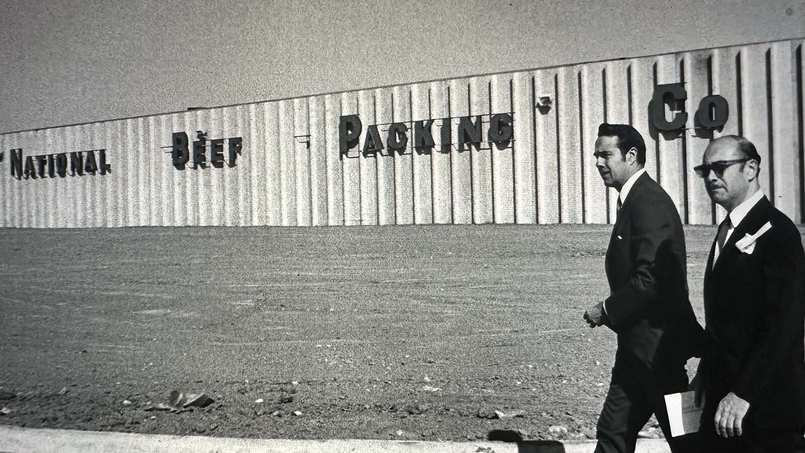 The National Packing Company partnered with the American Angus Association to market certified angus beef as the quality beef in America. The campaign worked and America’s herds are now predominately black angus. Bob Dole and Eli Jacobson at the grand opening of the packing company in 1969.