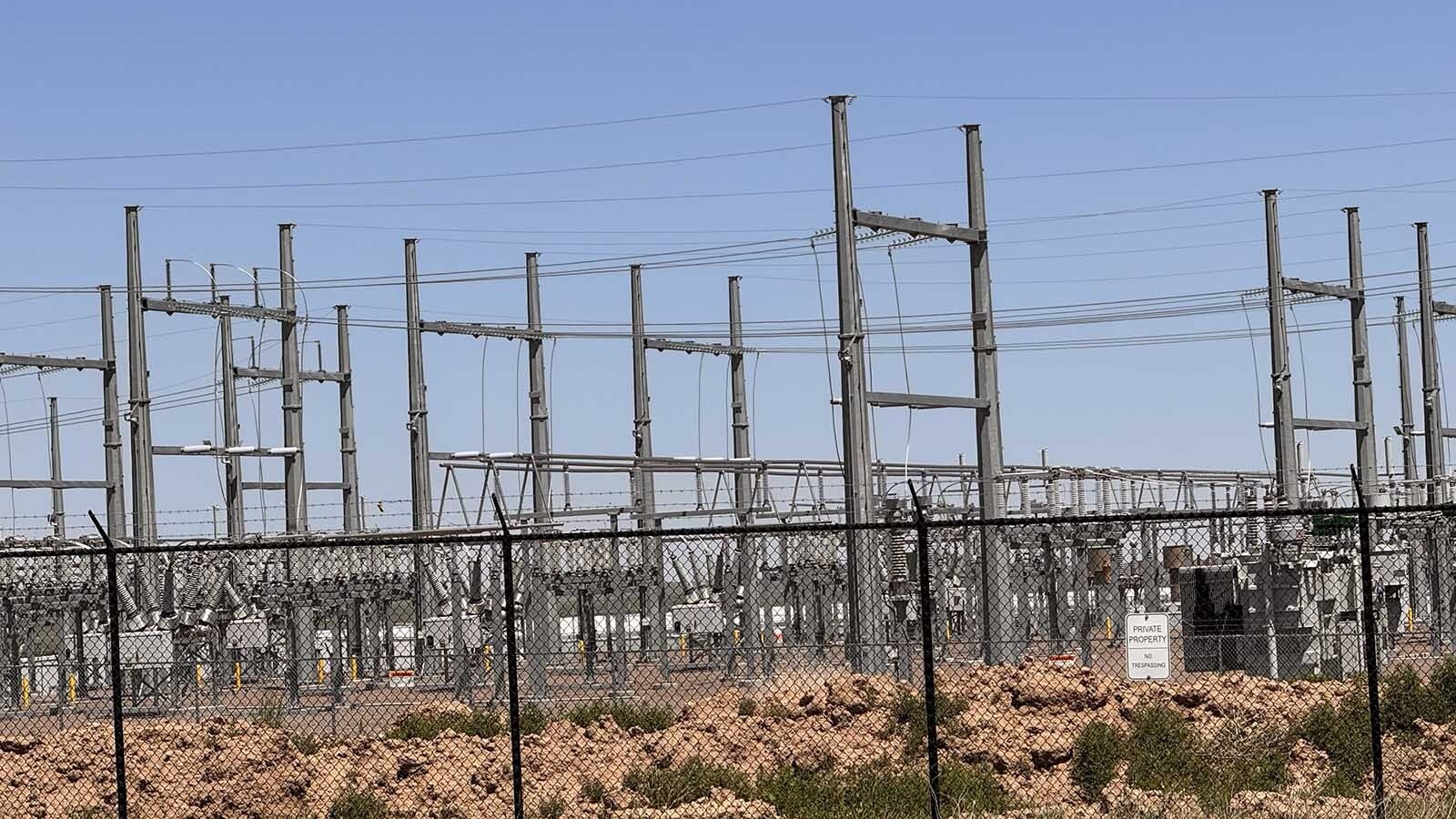 A power substation in Cheyenne. Black Hills Energy is building new substations and doing powerline construction near Cheyenne as parts of its larger Ready Wyoming project, on track for completion by the end of 2025, according to the utility.