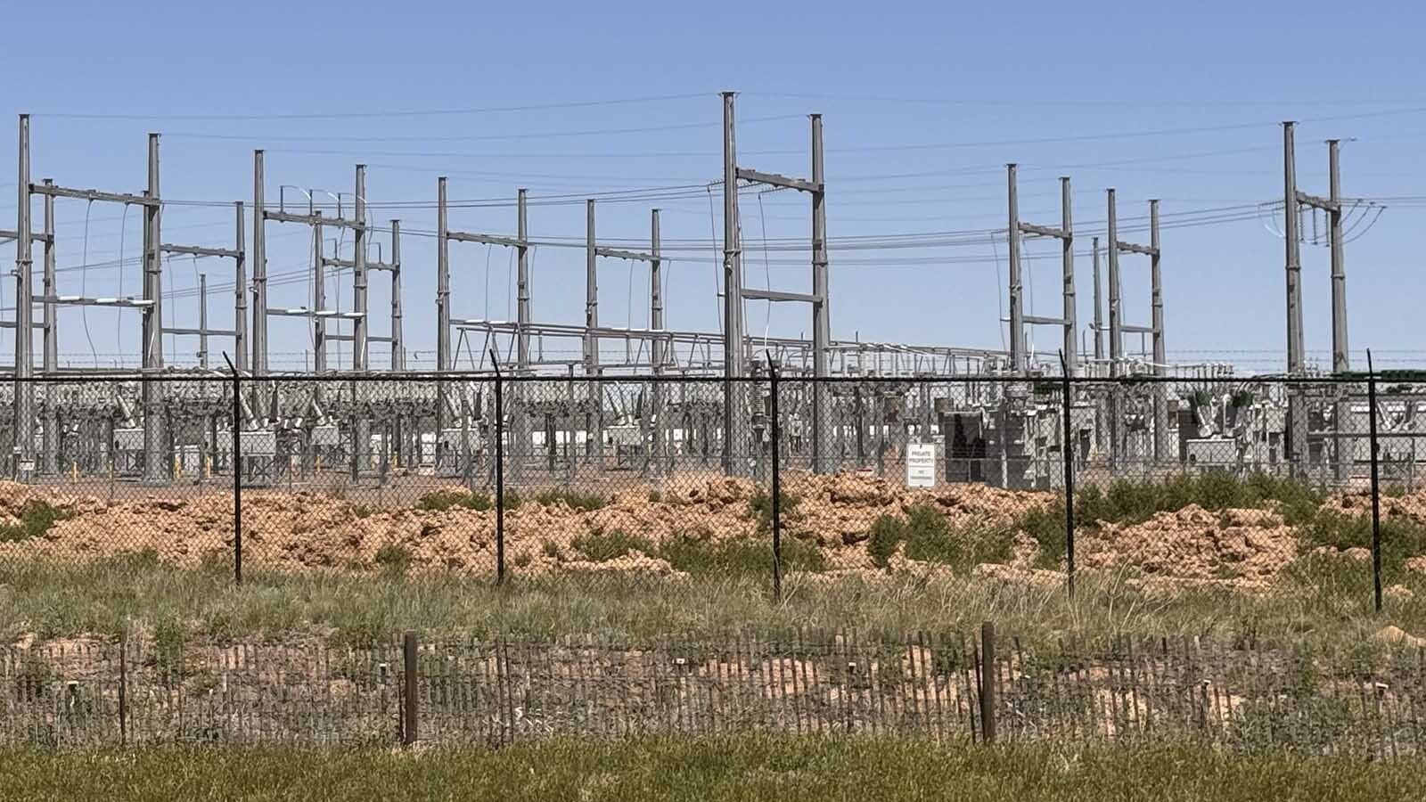 A power substation in Cheyenne. Black Hills Energy is building new substations and doing powerline construction near Cheyenne as parts of its larger Ready Wyoming project, on track for completion by the end of 2025, according to the utility.