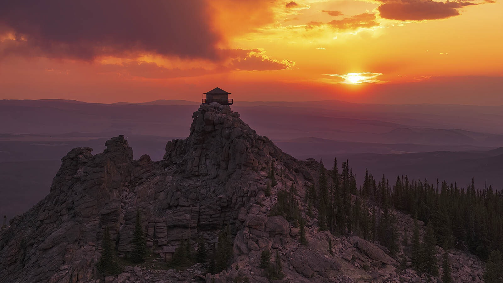 About a month before it was close, Wyoming photographer Tim Doolan hiked to the deck of the Black Mountain Lookout, at 9,400 feet elevation one of the highest points in the Bighorn Range. He captured stunning drone video and photos of the panoramic view. The lookout itself, however, has been shuttered for decades, and now the deck also is closed for repairs.