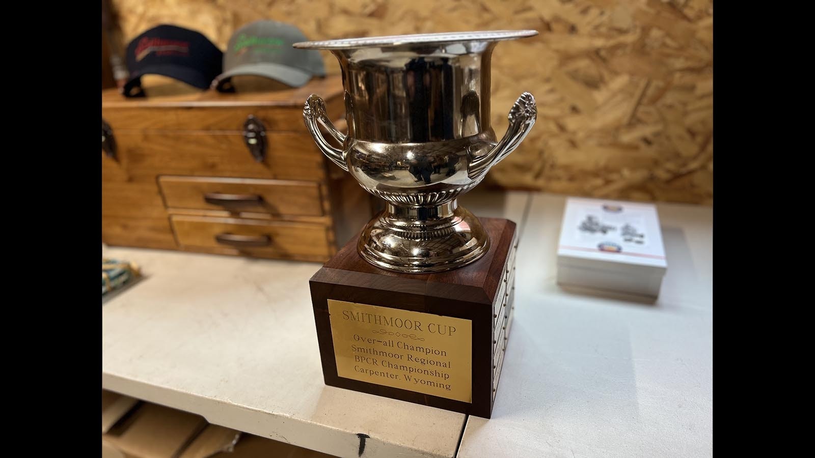 This cup is the award for the top shooter at the Smithmoor Cup black powder cartridge rifle national match – hosted at the Smithmoor BPCR Range near Carpenter.