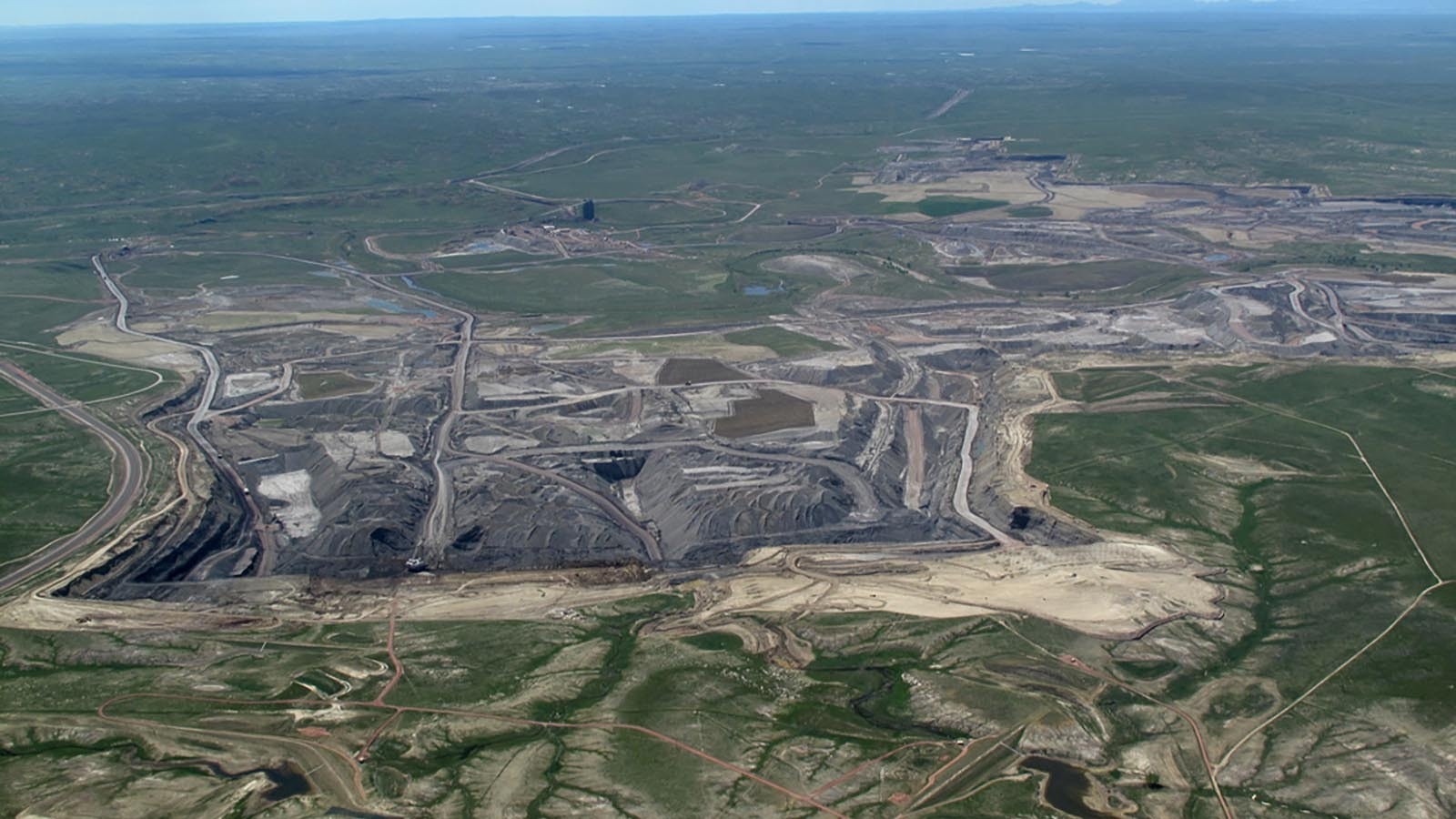 An aerial view of Black Thunder Coal mine in northeast Wyoming. It's owned by Core (formerly Arch Resources Inc.).