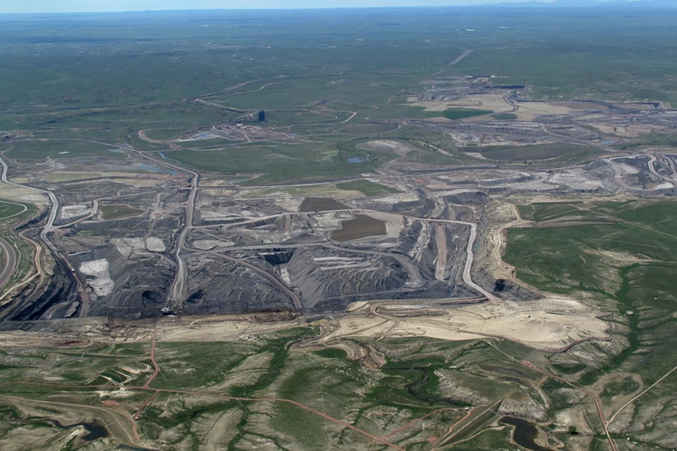 An aerial view of Black Thunder Coal mine in northeast Wyoming. It's owned by Arch Resources Inc.
