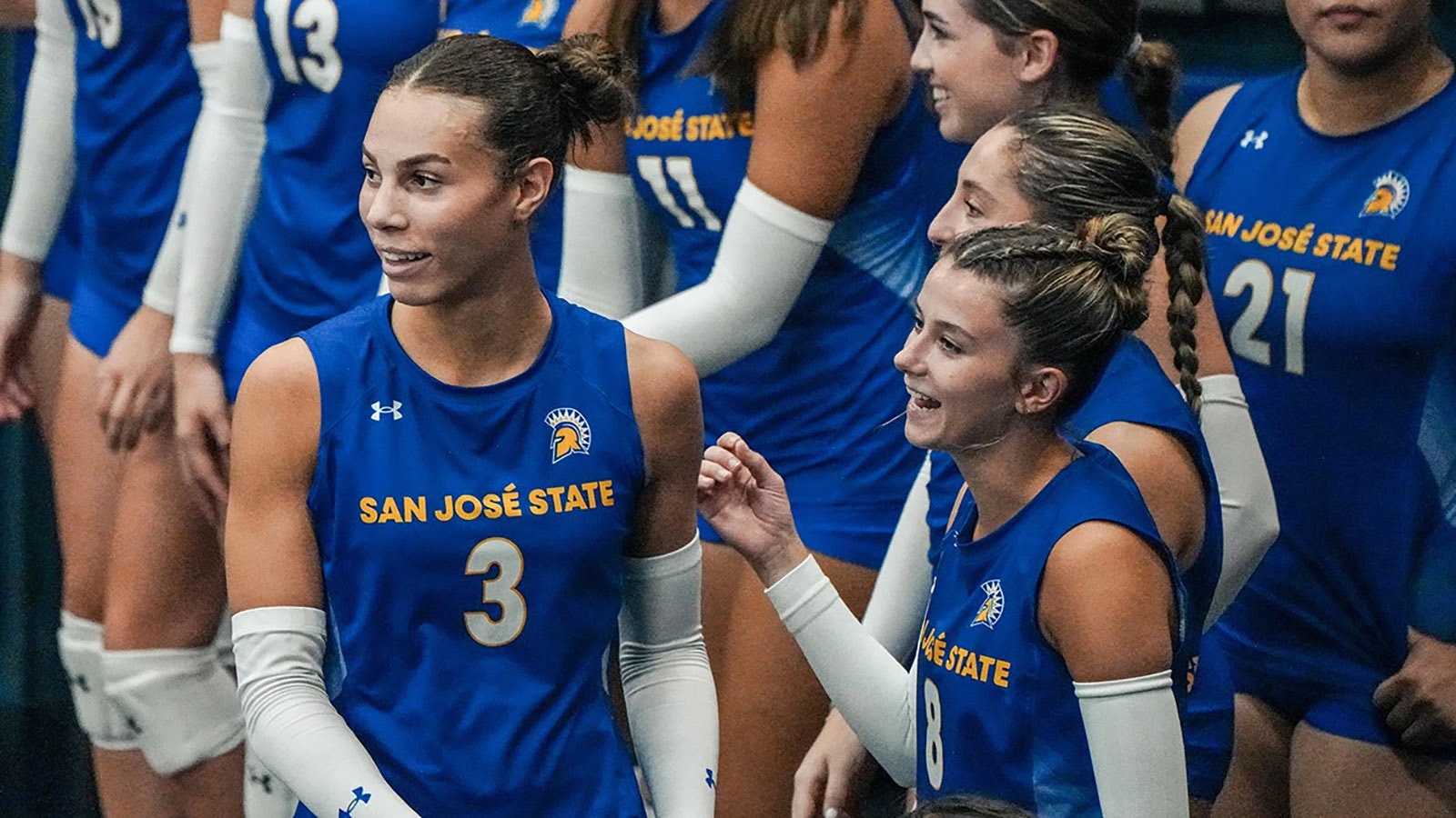 Blaire Fleming, left, is a junior on the San Jose State University volleyball team.