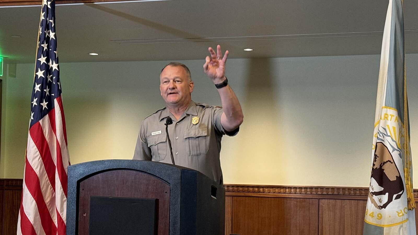 Yellowstone National Park Superintendent Cam Sholly at the announcement of the $22 million grant for the Golden Gate improvements in Yellowstone National Park.