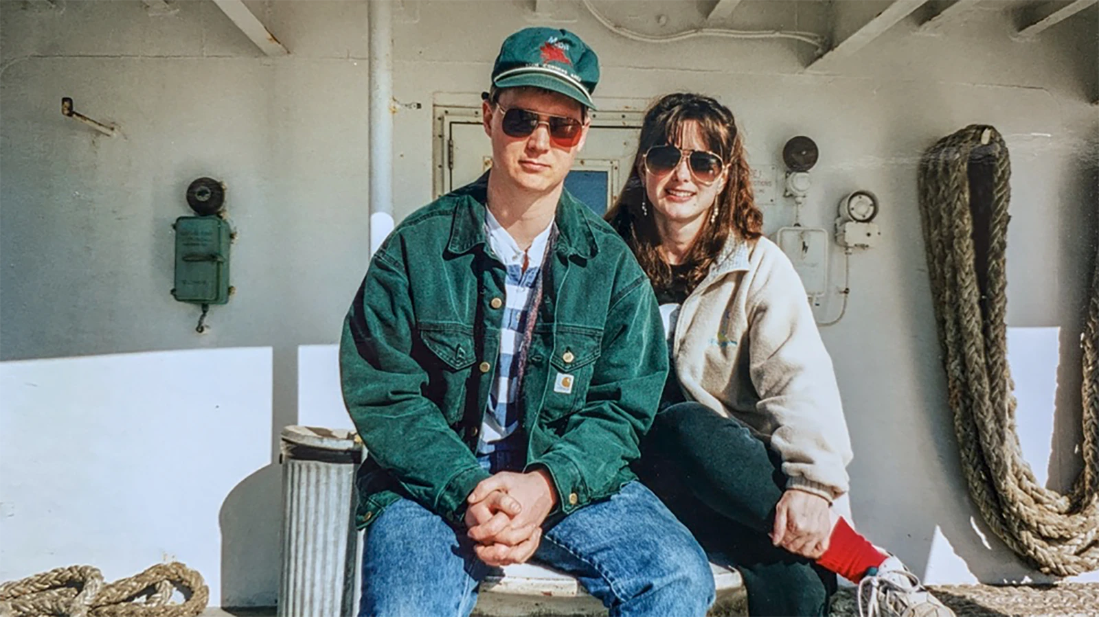 Melissa and Elgin Cook on the Malaspina Ferry in Alaska 1997. 