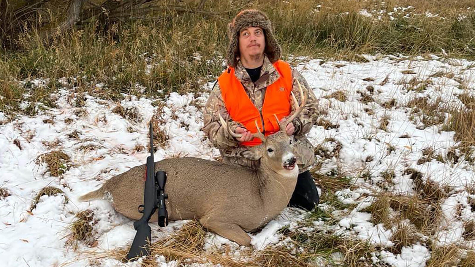 A hunting accident 11 years ago left Idaho resident Tj Cartwright completely blind. But that didn’t stop him from taking up hunting again. He recently came to Wyoming and shot this whitetail buck in Park County.