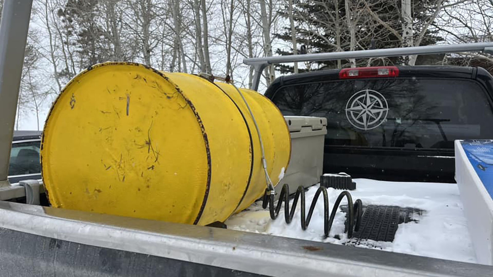 Bob the barrel is locked up tight before it was placed out on Fremont Lake last month.