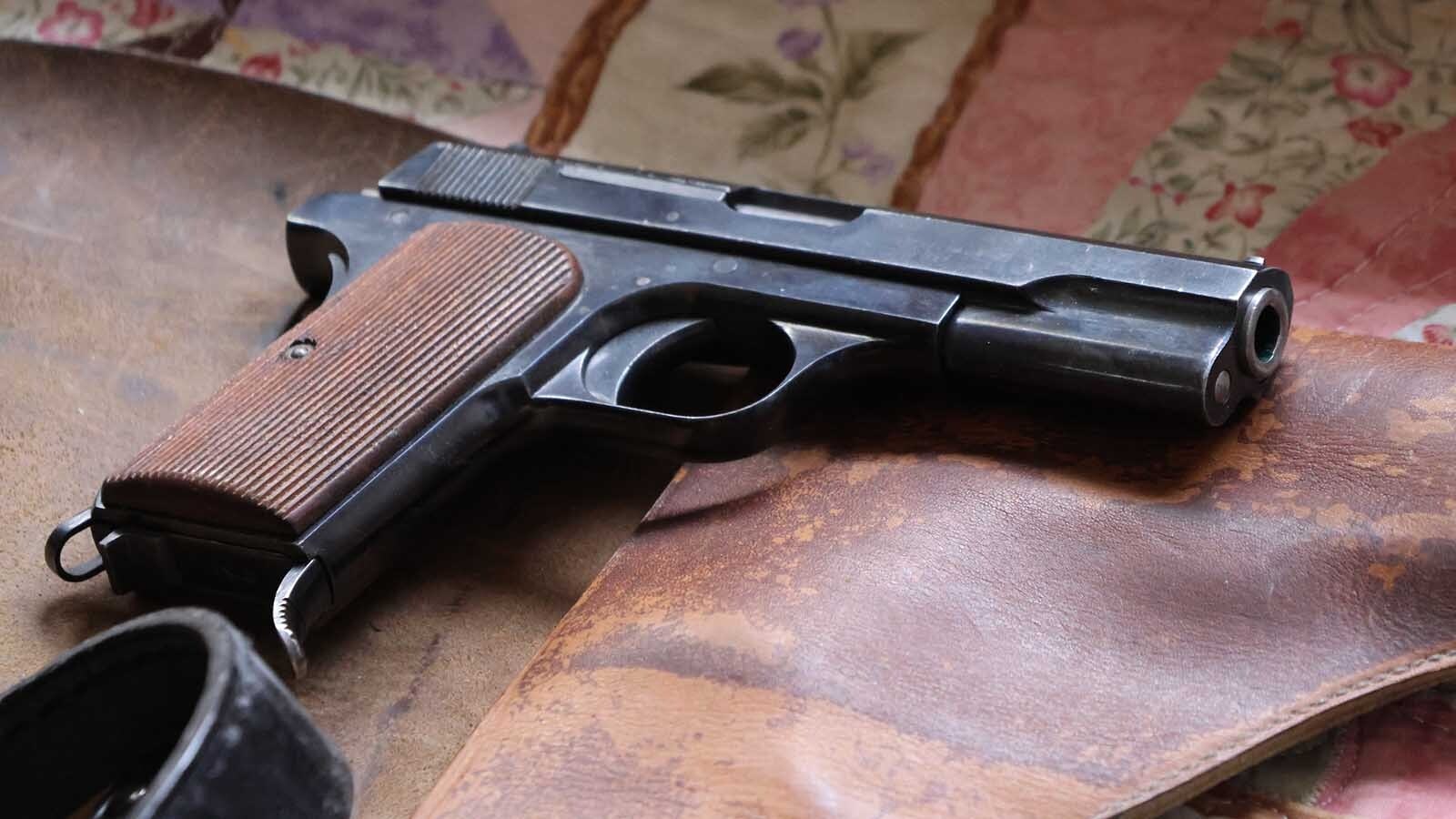 A Hungarian pistol that Bob Willis brought back from World War II.