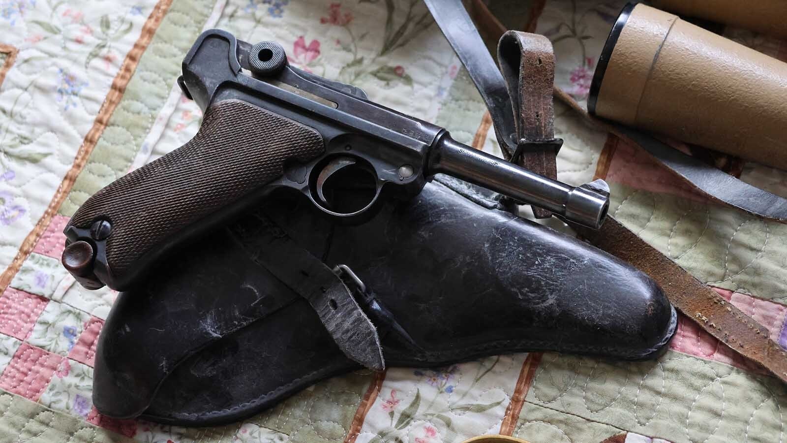 A German Luger pistol that Bob Willis brought back from World War II.