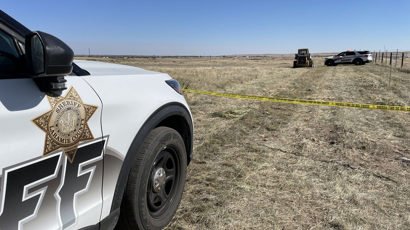 A construction crew found a person dead Monday morning on private land south of Cheyenne. Authorities worked all day to recover the body, a top sheriff's deputy said.