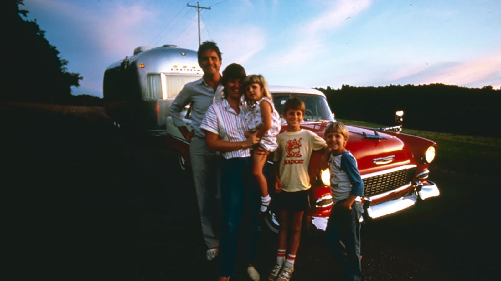 Spencer Bohren and his family toured around the country in this Airstream pulled by a 1955 Chevy.