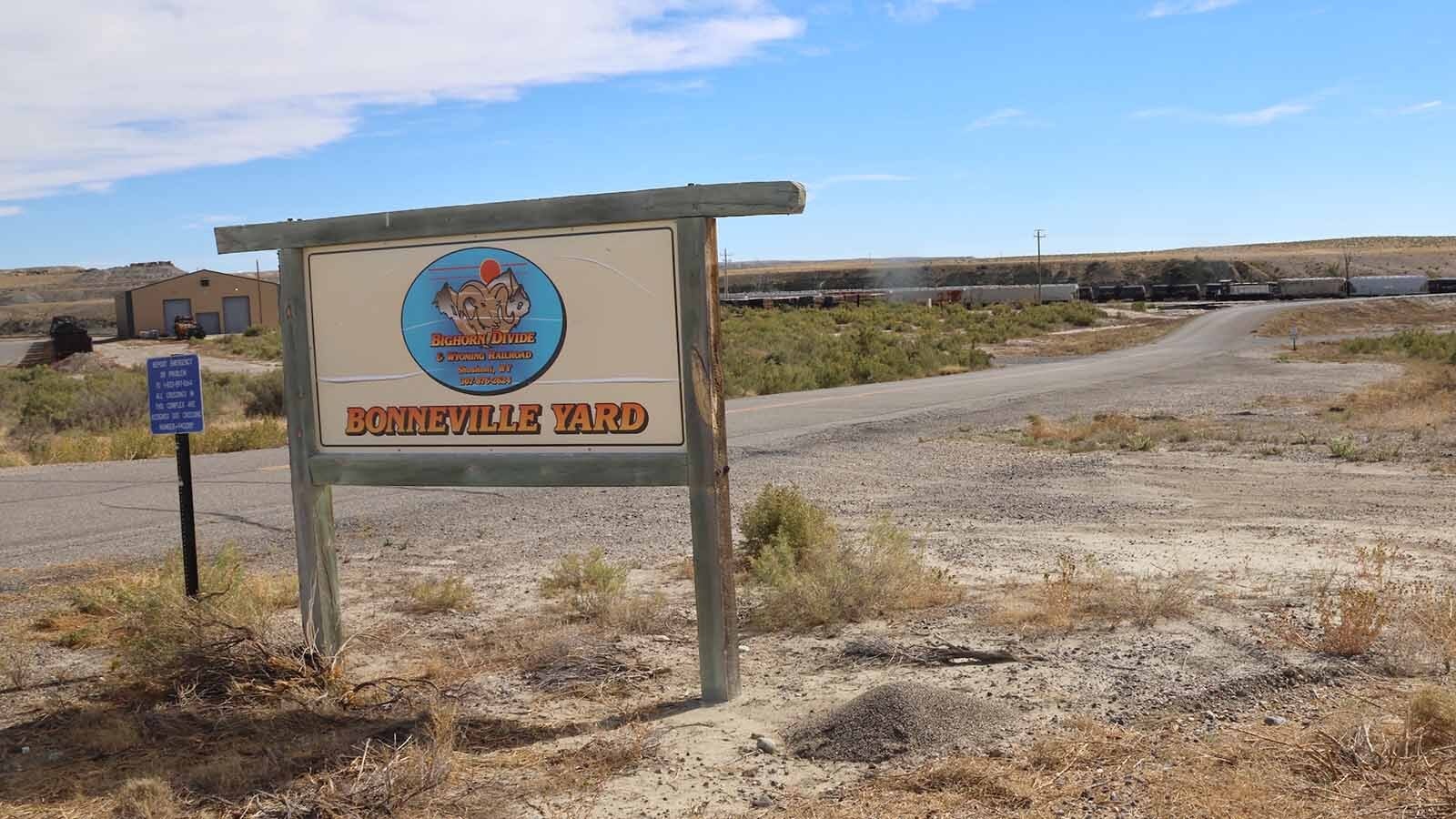 A transloading site for the Big Horn Divide & Wyoming Railroad sits on the west side of the Bonneville townsite.