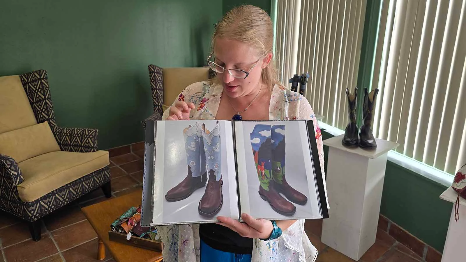 Alyssa Lenell-White talks about some of the boots she's designed for customers in the past. Her boots start at $3,500.