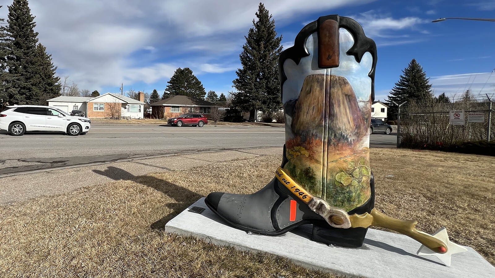 This new Big Boot at the entrance to the Wyoming National Guard honors the Guard's service to Wyoming.