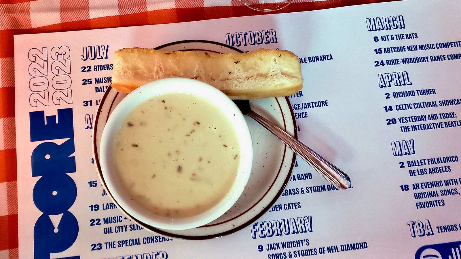 The mushroom soup at Bosco's is delicious.