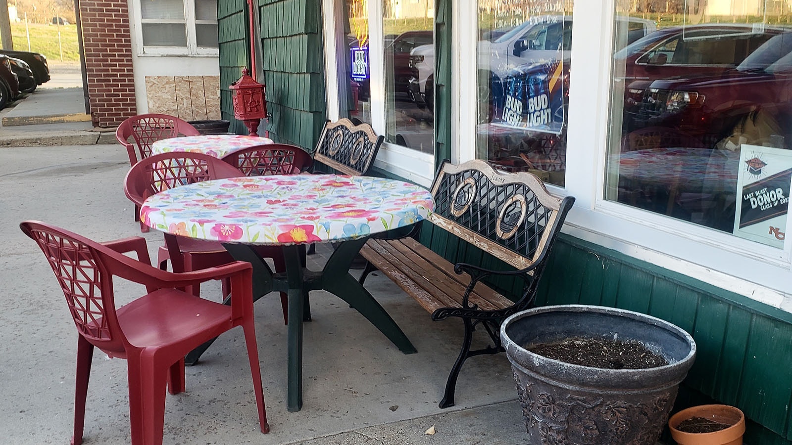 Bosco's patio seating is available when the weather is nice.