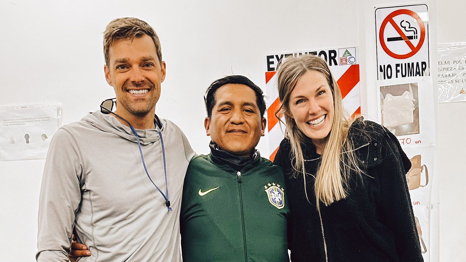 Colin and Emily Betzler visit with master leatherworker Abraham in Bolivia.