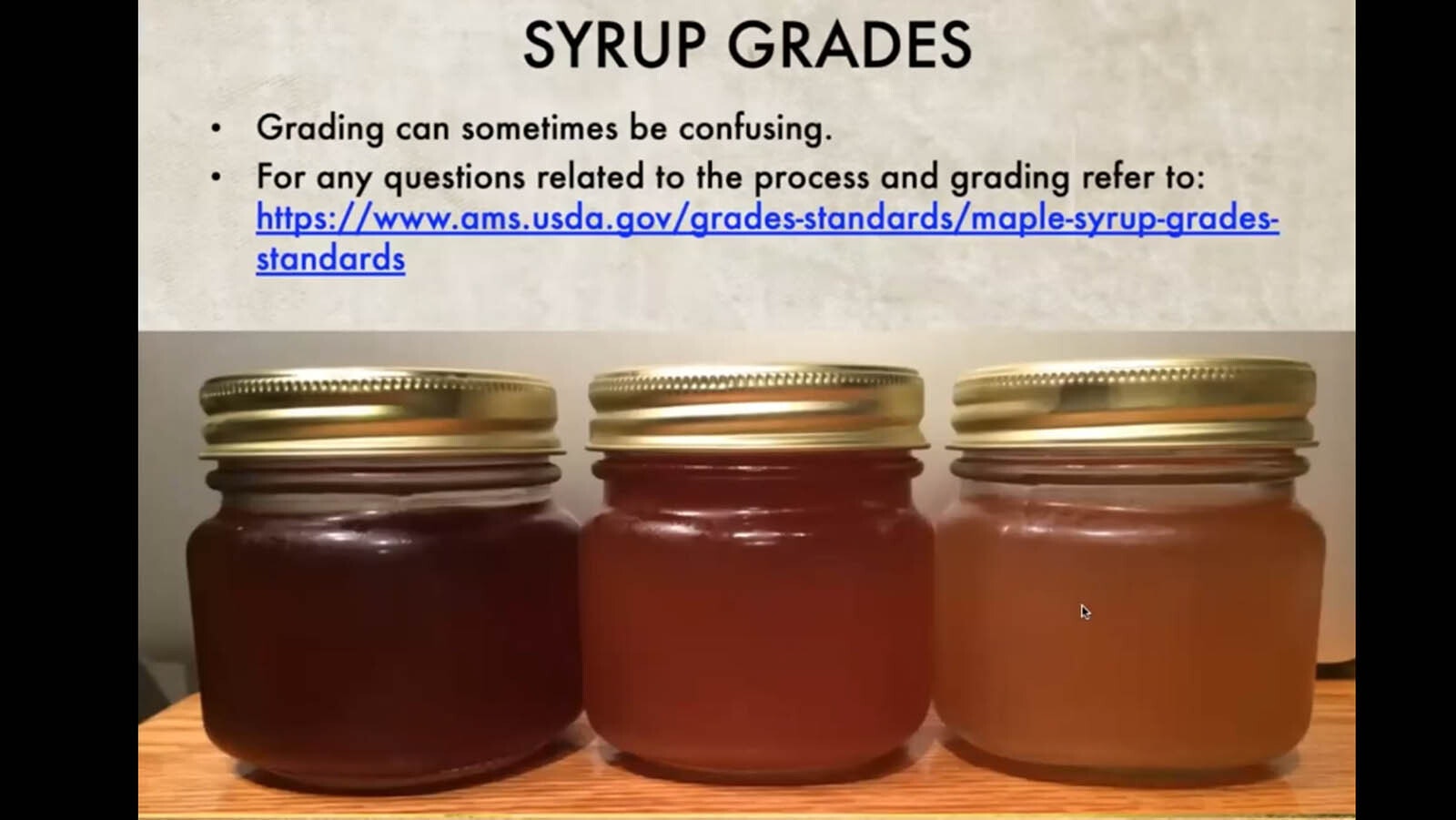 Syrup grades.