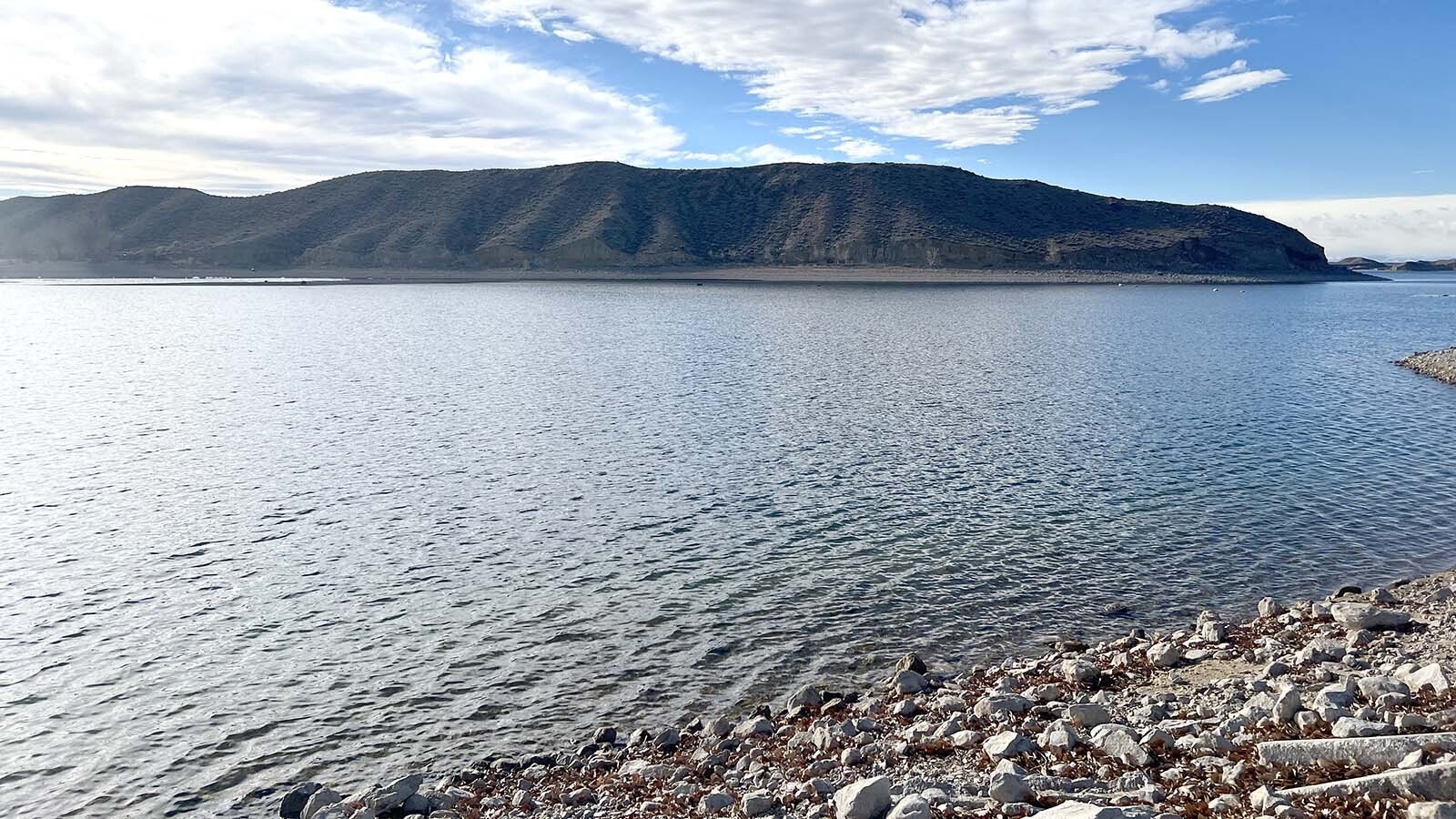 As of Wednesday, Boysen Reservoir in Fremont County was still almost completely ice-free. That’s killed the ice fishing season so far this year.