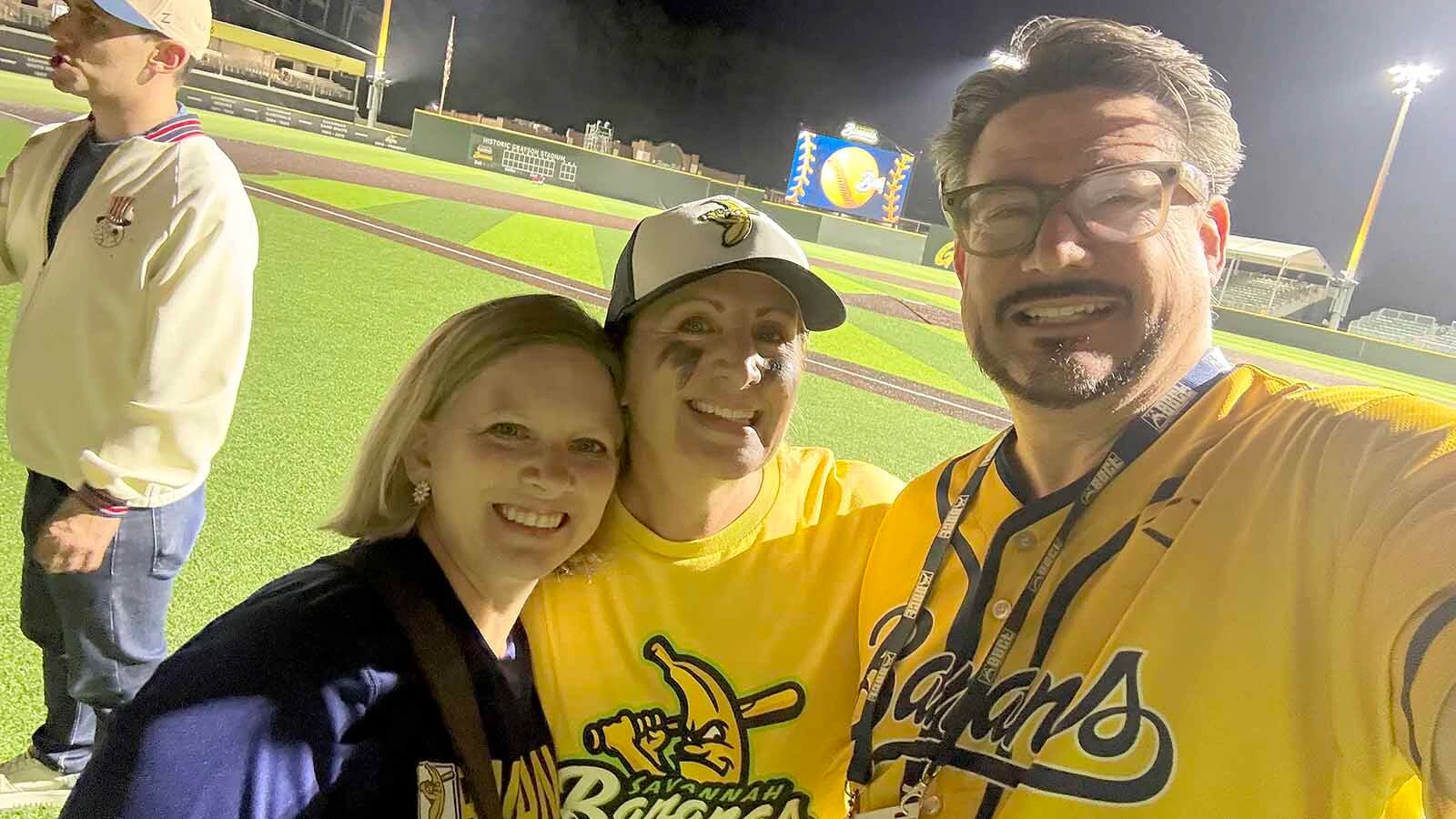 He was homeless and in despair when he built a popular theater program in Green River. Now Bradlee Skinner performs before sold-out crowds in his dream job with baseball's Savannah Bananas, one of the hottest tickets in sports. Above, Skinner with choreographer Mandy Moore in Savannah. Moore choreographed Taylor Swift's Eras tour.