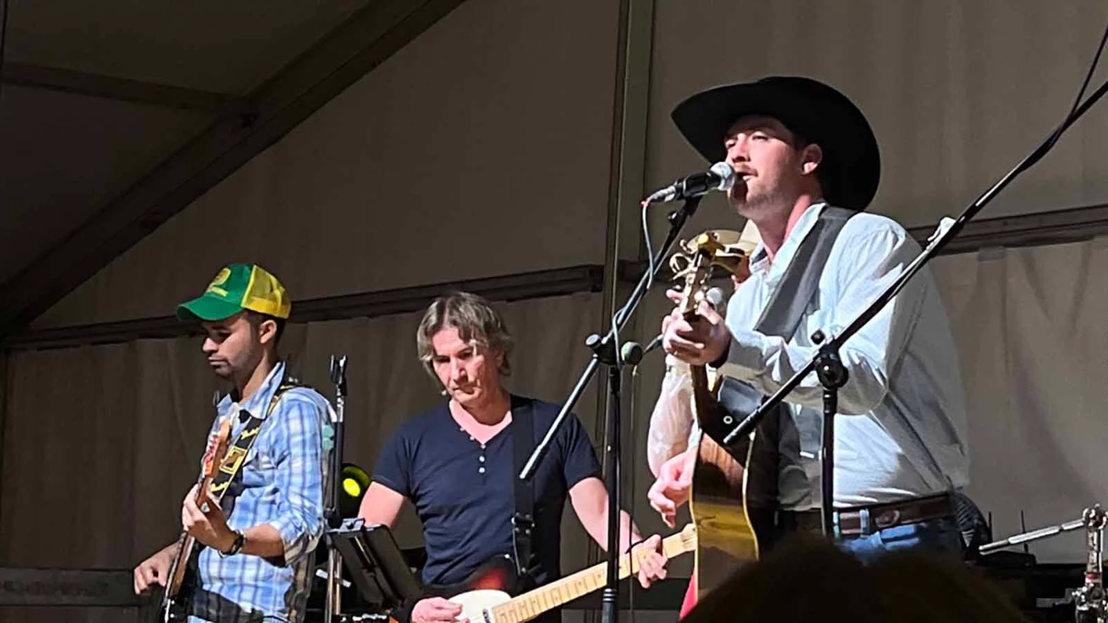 While performing his song "Gypsy Darling," James said he was surprised to see a group of festivalgoers launch into a choreographed line dance they'd prepared in advance. "It's huge over there, to say the least," he said of the popularity of line dancing at the festival. 