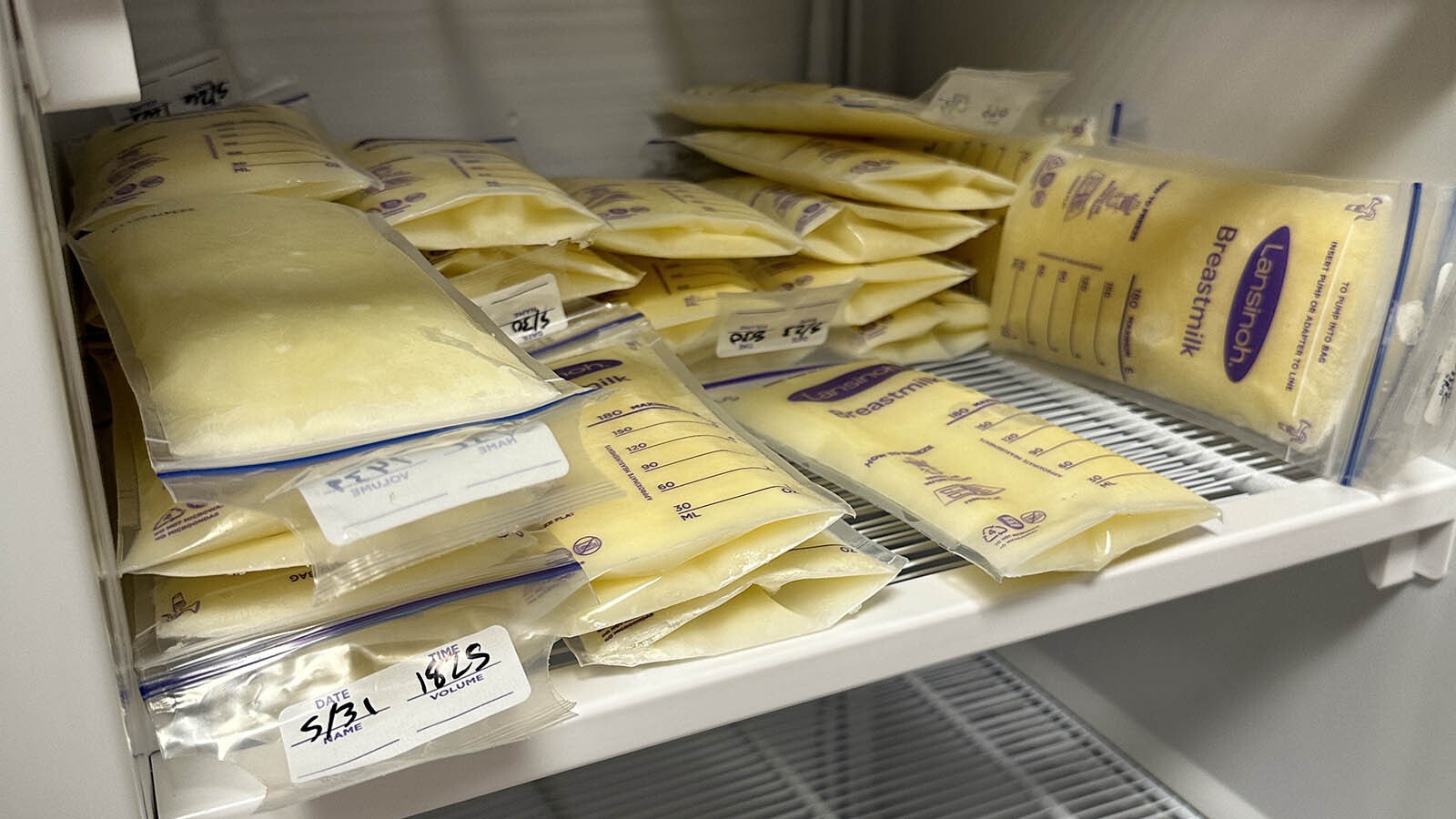 A freezer full of breast milk Amelia Rothleutner donated to Cody Regional Health's milk depot. Rothleutner is the first donor for Cody's milk depot, giving over 500 ounces, roughly four gallons, of excess breast milk.