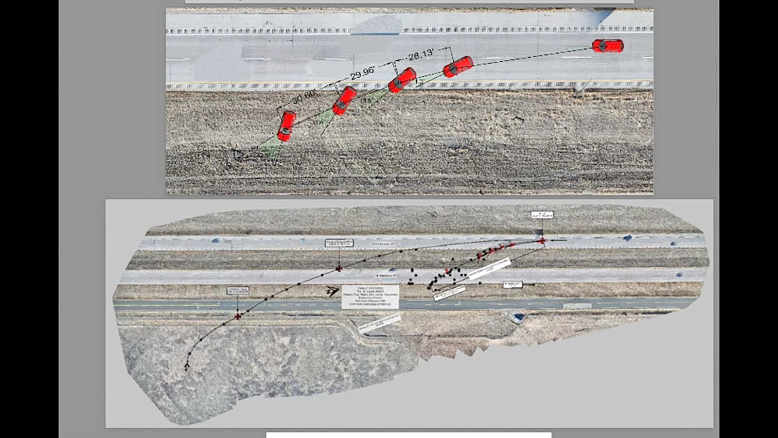 A Colorado State Patrol diagram of the crash on Interstate 25 that killed Casper father and musician Brennan Capellas.